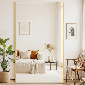 Full Length Mirror, 46"x91" Oversized Floor Mirror Freestanding, Full Body Mirrors Floor Standing Mirrors with Stand