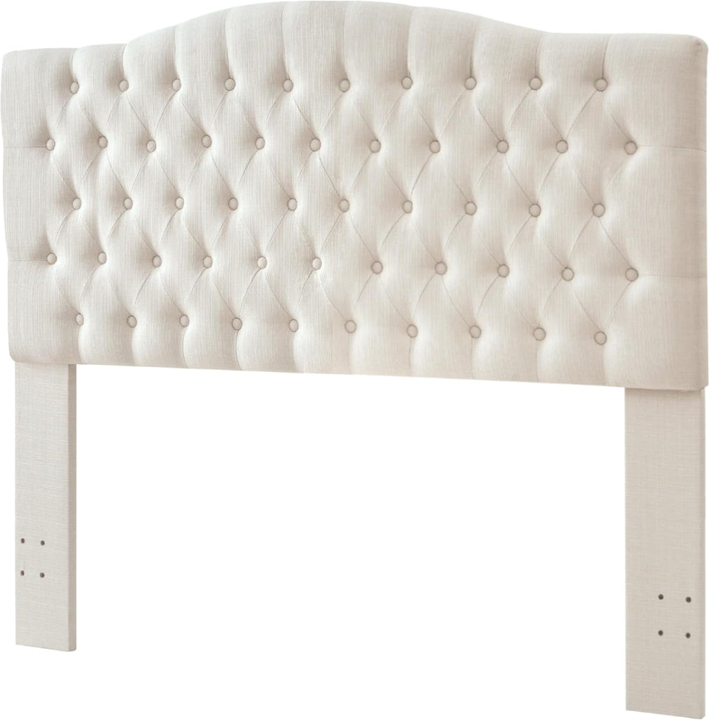 Linen Upholstered Headboard Queen/Full Bed Tufted Button Headboard, Featuring High-Density Sponge Padding, Luxury