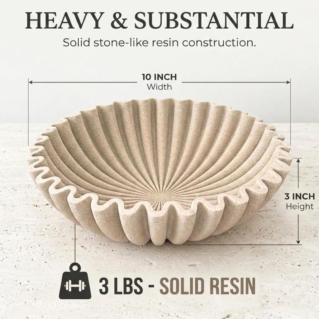 Large Decorative Bowl Decor - Purse Bowl Decor - Key Bowl Table - Coffee Table Bowl - Organic Modern Home Decor