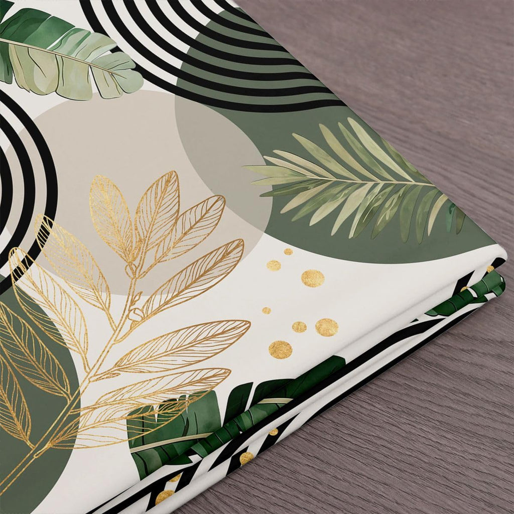 Modern Mid Century Fabric By The Yard 1 Yard Green and Beige