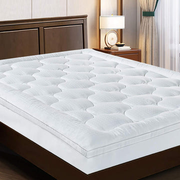 Queen Mattress Topper Pillow Top Mattress Cover Quilted Fitted Mattress Protector Cotton Top 8-21" Deep Pocket Extra
