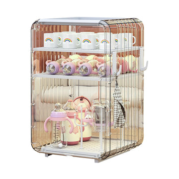 Baby Bottle Drying Rack Large Capacity, Baby Bottle Organizer, 3/4-layer Dustproof Portable Baby Bottle Drying Rack