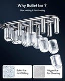 Countertop Ice Maker Machine with Handle, 26lbs in 24Hrs, 9 Ice Cubes Ready in 6 Mins, Auto-Cleaning Portable Ice