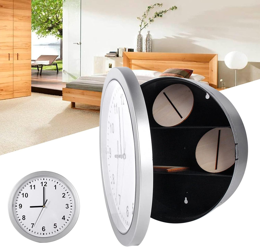 Joyzan Hidden Safe Wall Clock, Secret Diversion Interior Compartment Container Key Storage Box Plastic Battery Operated Mount Decoration...