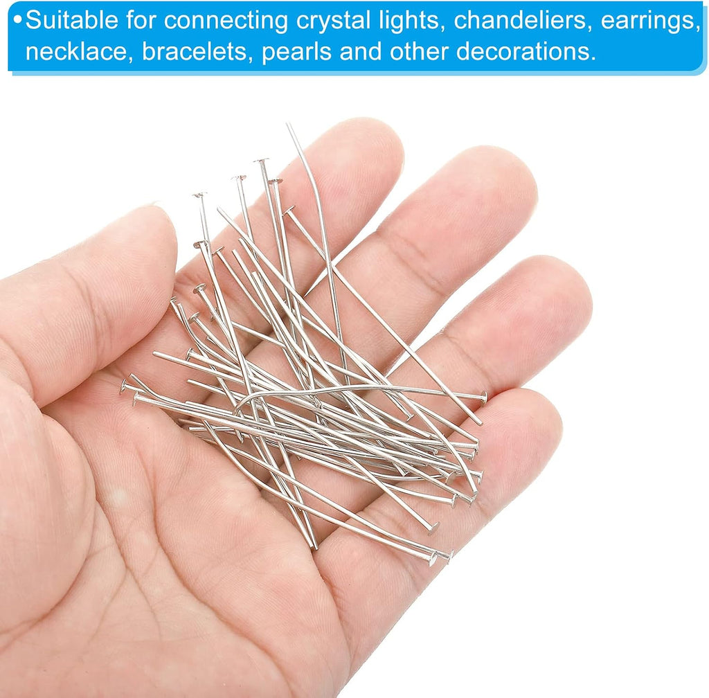 Chandelier Connector Clip Pins, 100 Pack 2.5mm OD x 50mm L Chandelier Replacement Prism Copper Pins for Fastening