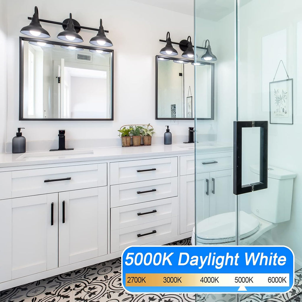 10 Pack Dimmable G25 Globe Light Bulbs LED, 6W=40W Replacement, Daylight White 5000K, E26 Medium Base, Ideal for Bathroom Vanity, Makeup Mirror or Sputnik Light, 120V, Round Light Bulbs