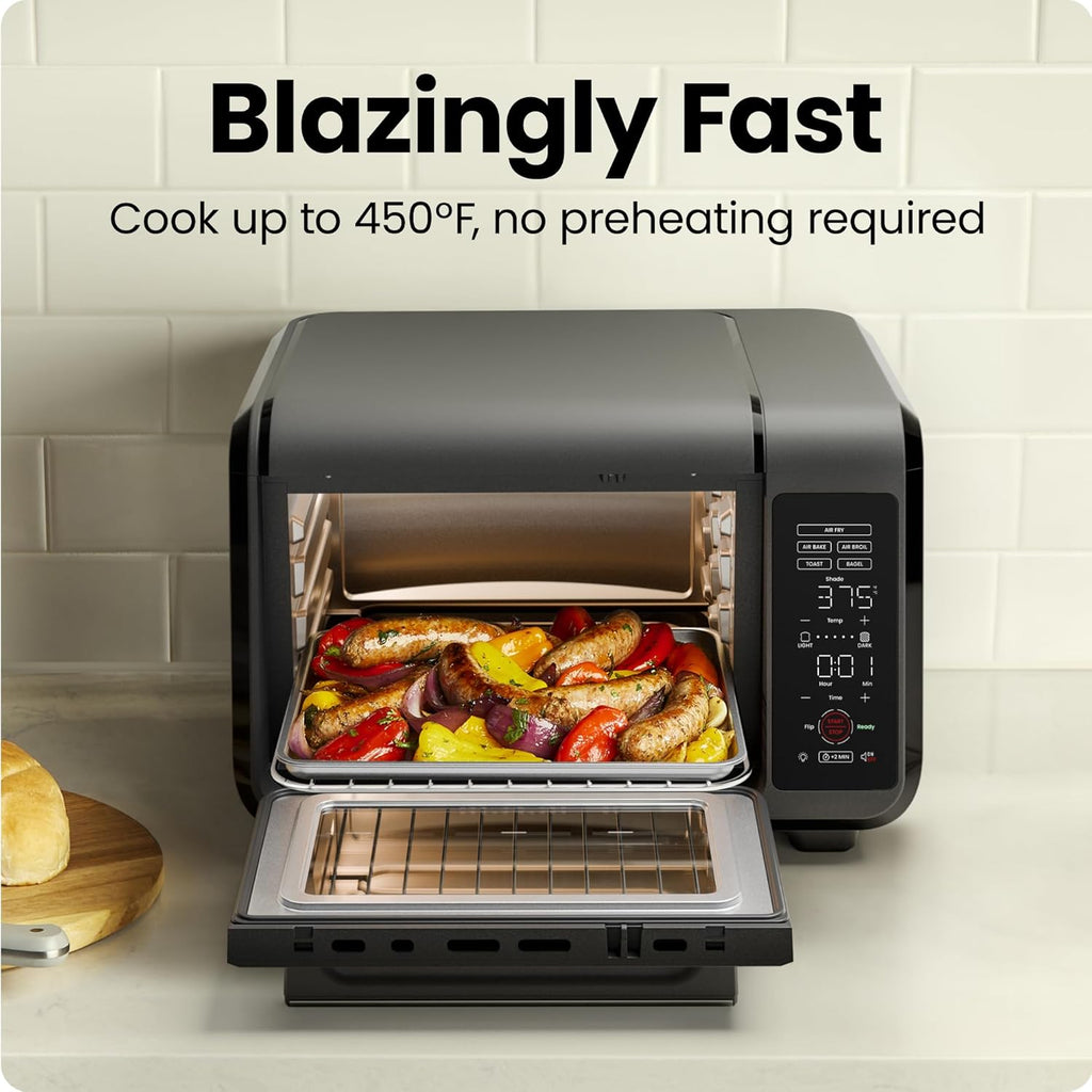 Air Fryer Toaster Oven Combo, Countertop Oven for Quick & Healthy Meals, Bake, Broil, Air Fry, Toast, and Bagel