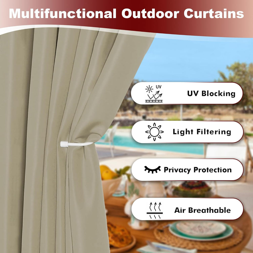 Grommet Outdoor Curtains for Patio Waterproof 8 Pcs All Weat - Image 3