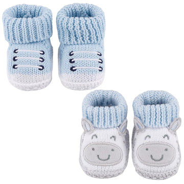 Newborn Knit Booties Soft Baby Socks for Infant (Blue, )