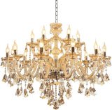 Luxury Cognac Crystal Chandelier 18 Lights,Contemporary K9 Crystal Ceiling Chandelier Lighting Fixture Candle Style E12 Base for Dinning Living Room Bedroom Hallway (18 Lights) A110-B09BM3XBRG