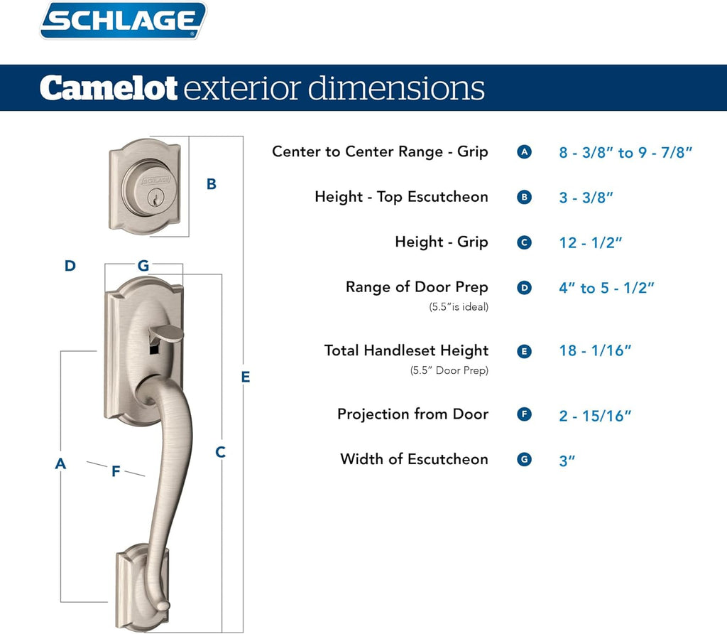 F60 V CAM 716 GEO Camelot Front Entry Handleset with Georgian Knob, Deadbolt Keyed 1 Side, Aged Bronze - Door Handleset