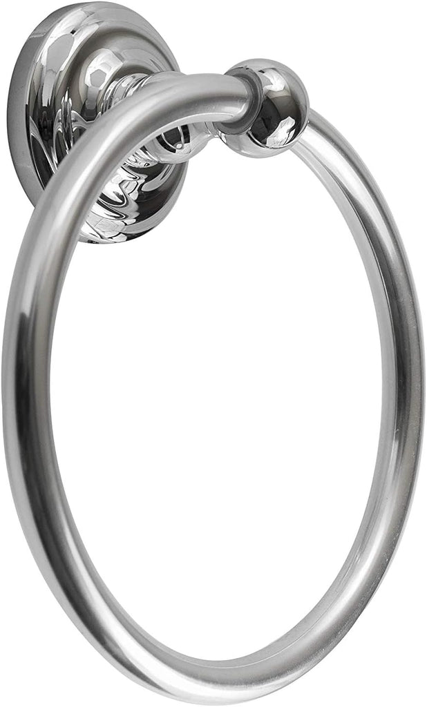 Modern Silver Bathroom Hardware Accessories Set, Includes Robe Hook, Toilet Paper Holder, Towel Ring, 24" Towel Bar