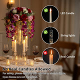 4PCS 5 Arm Candelabra,Clear Centerpiece for Table,Acrylic Centerpiece Stand,Acrylic Candle Holdertmas