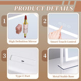 Lighted Vanity Mirror with Lights, Makeup Mirror with Light, 16.7"x 13.2",Three Color Lighting Modes and Dimmable