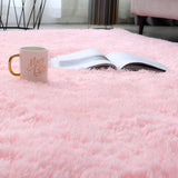 4x6 Fluffy Shag Area Rug, Ultra Soft Non-Slip Carpet for Dorm Nursery Pink