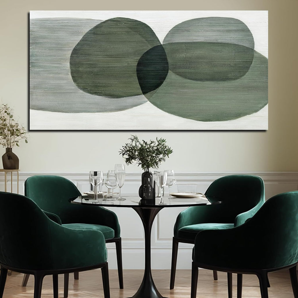 Minimalist Abstract Wall Art Green and White Geometric Gradient Canvas Wall Decor Bedroom Nordic Style Mural 29x58