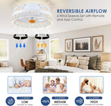 13In Flush Mount Ceiling Fans - White Bladeless Ceiling Fan with Lights and Remote Control, 3CCT Dimmable and Reversible, Small Low Profile Ceiling Fan Light for Modern Indoor Bedroom A101-B0DGSW8FZ2