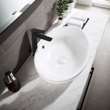 VIDA 23×15.2×7.7 inch Bathroom Vessel Sink, Modern Egg Shape Vanity Sink Above Counter Art Basin with Overflow
