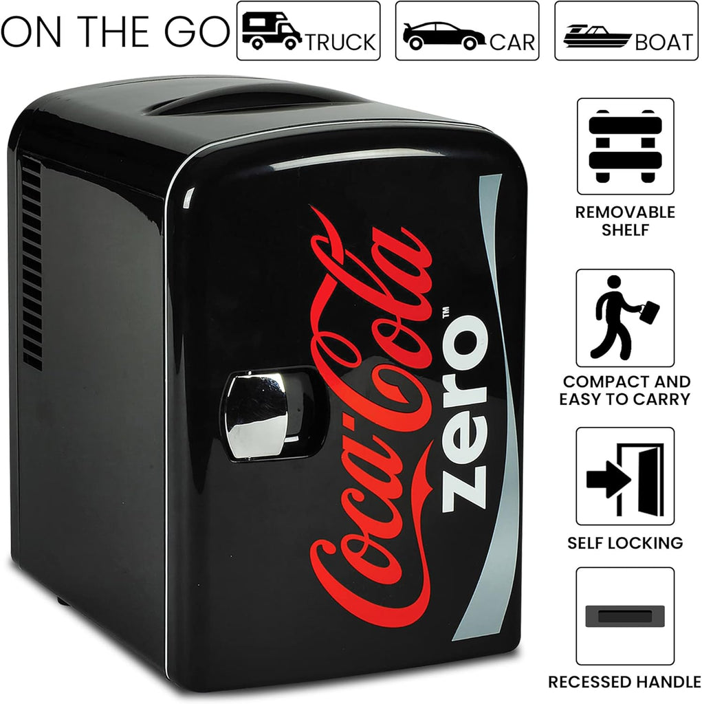 Zero Mini Fridge - Refrigerator for Bedroom Office, Portable Table Top Beverage Cooler, 12V 110V Refrigerador For