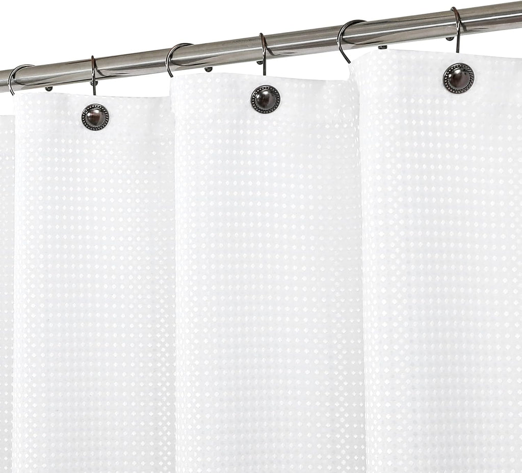 Waffle Weave Grey Shower Curtain Ombre Water Resistant Hotel Spa Bathroom Decorative Shower Curtain with Grommet No