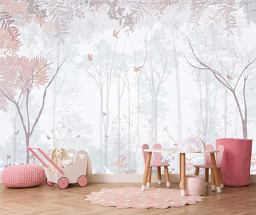 Forest Wallpaper Mural Living Room Kid's Room | 127"x96" Not Self-Adhesive