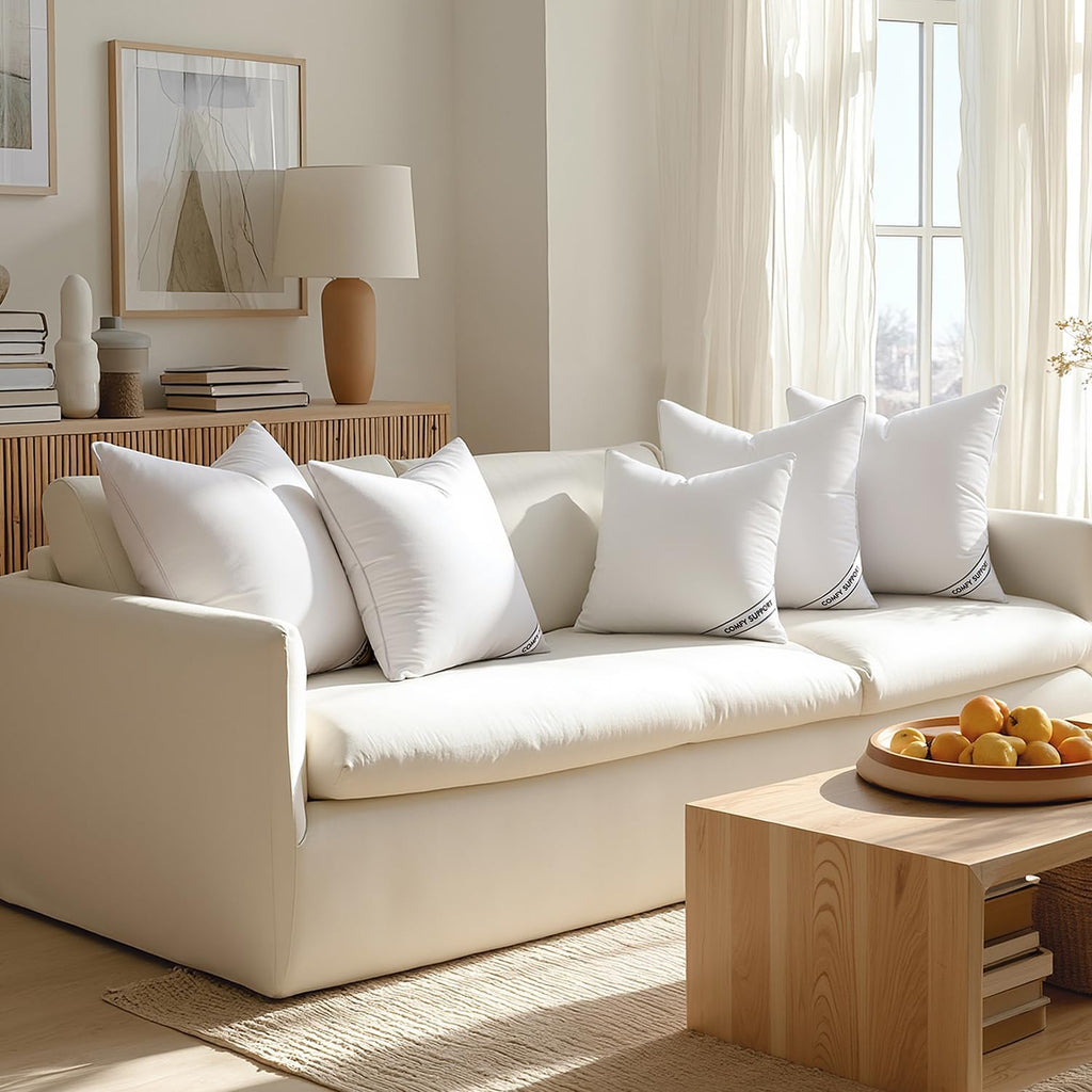 26x26 Inch Euro Pillows Inserts, Pack of 2 Down Alternative Virgin Filling Comfy Support Throw Pillows