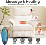 Oversized Power Recliner Chair Swivel Glider with Massage and Heat