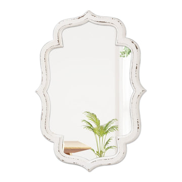 Rustic Scalloped Oval Mirrors 18 X 24 Inch, Wood Frame