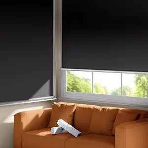100% Blackout Roller Shades, Cordless No Tools No Drill Blinds Windows, Thermal Insulation UV Protection, Easy