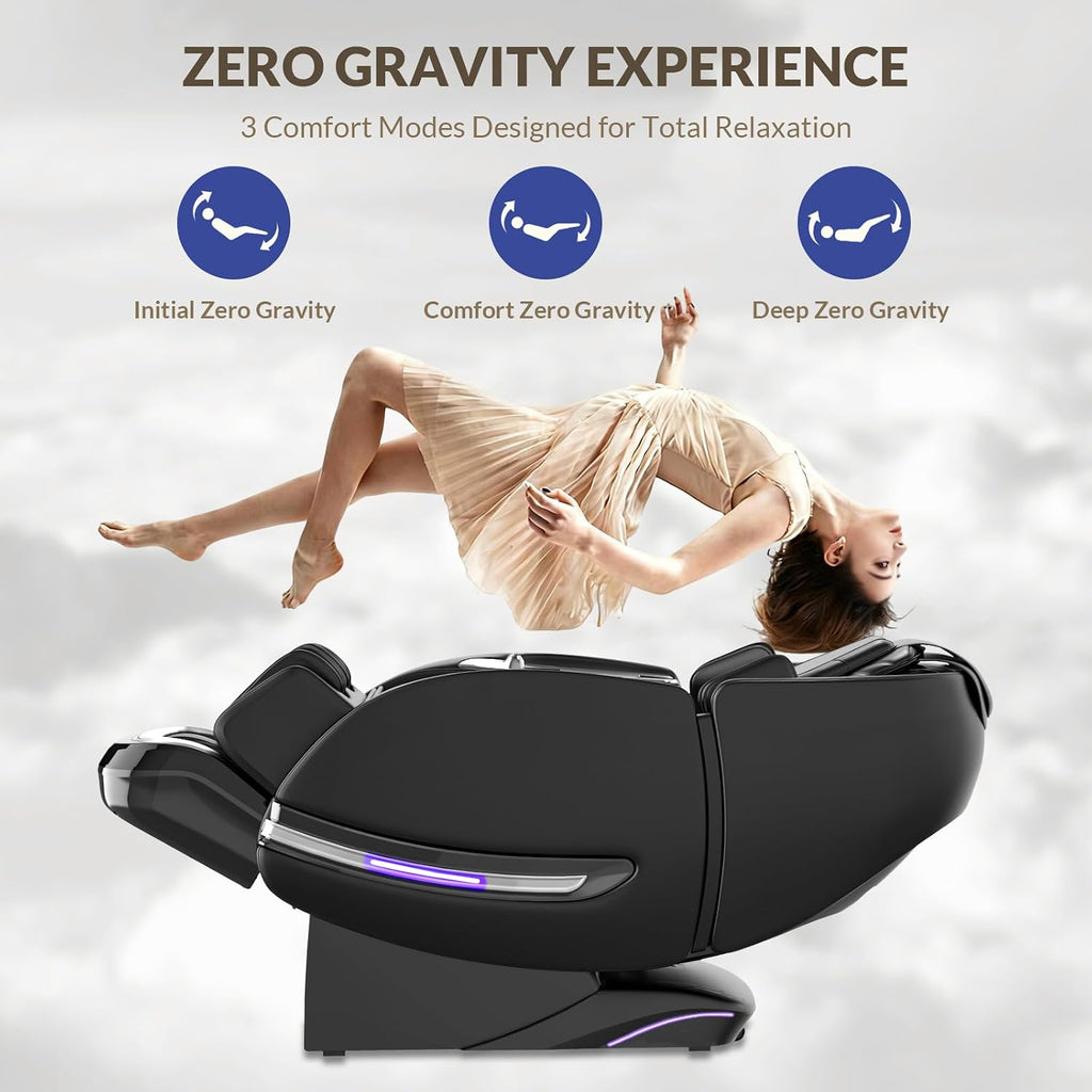 Massage Chair Full Body, 2026 Zero Gravity SL-Track Shiatsu Massage Chair Recliner with 12 Auto Modes, Thai Yoga