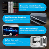 24 Inch Dual Zone Wine and Beverage Refrigerator, Wine Cooler with Glass Door Ho