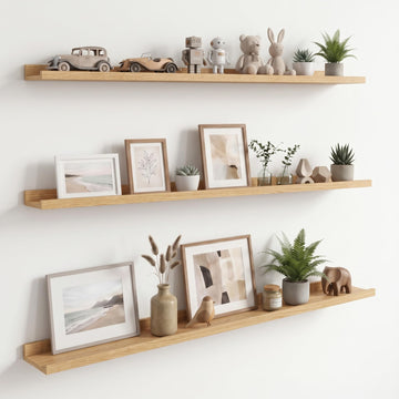 Floating Shelves for Wall, 36" Picture Ledge Shelf, White Oak