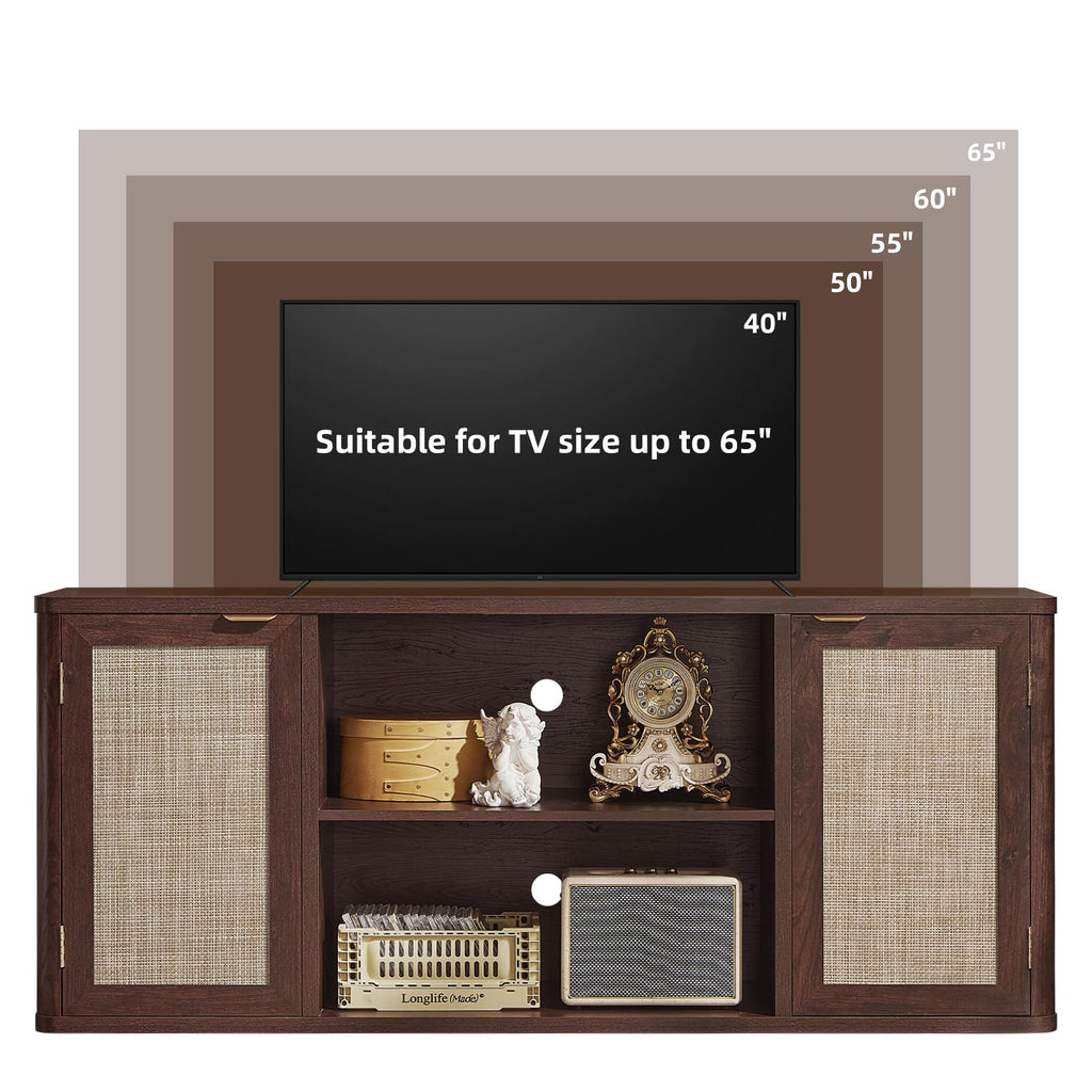 Rattan TV Stands, Walnut