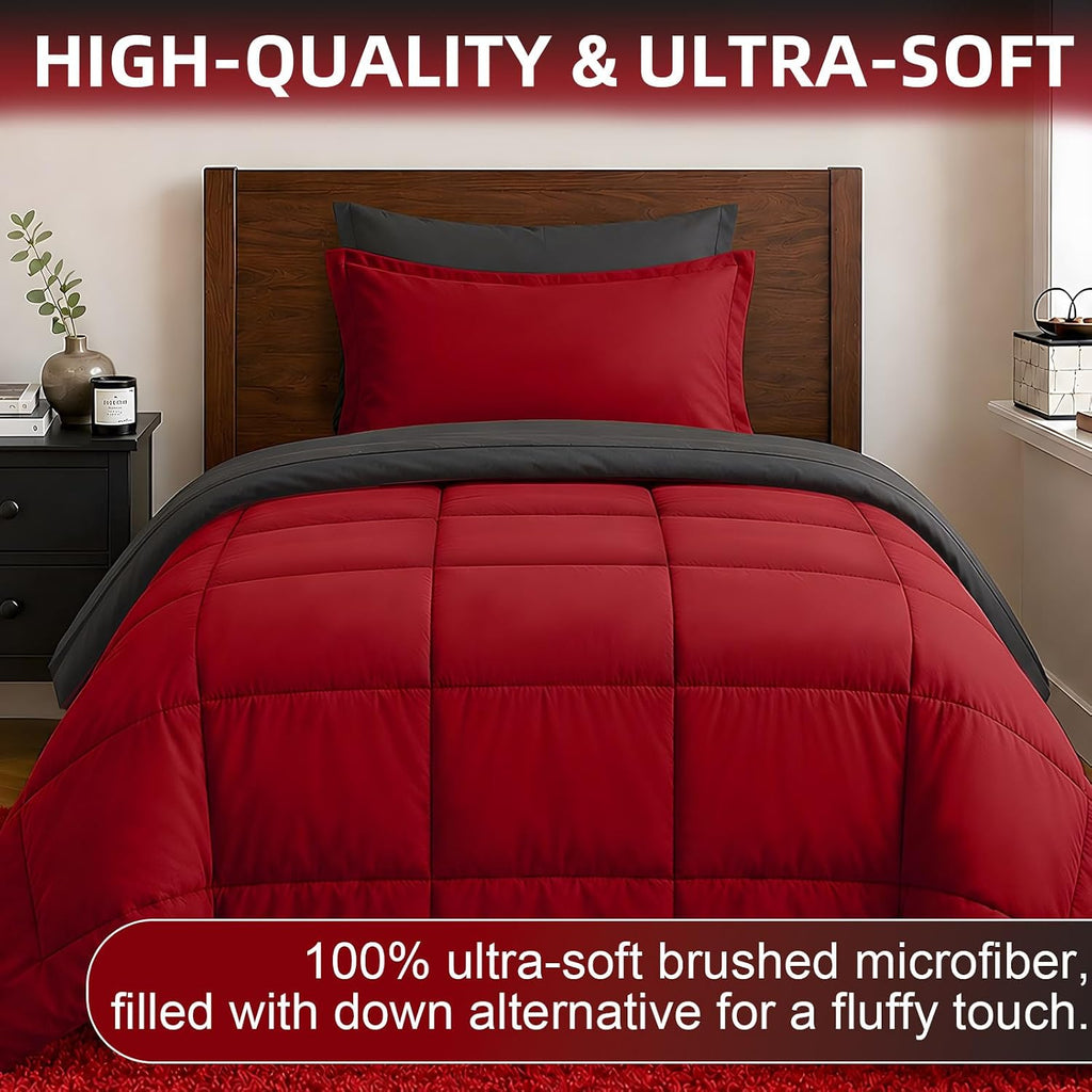 California King Comforter Set 7 Pieces, Soft Bed Set, Bed in a Bag - Set of 7