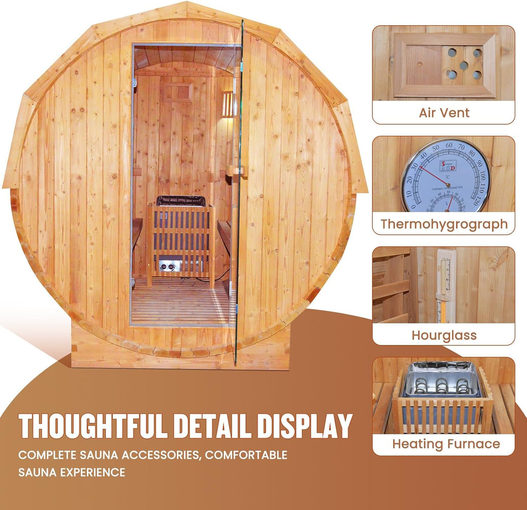 Outdoor Traditional Sauna 4-5 Person Wooden Saunas