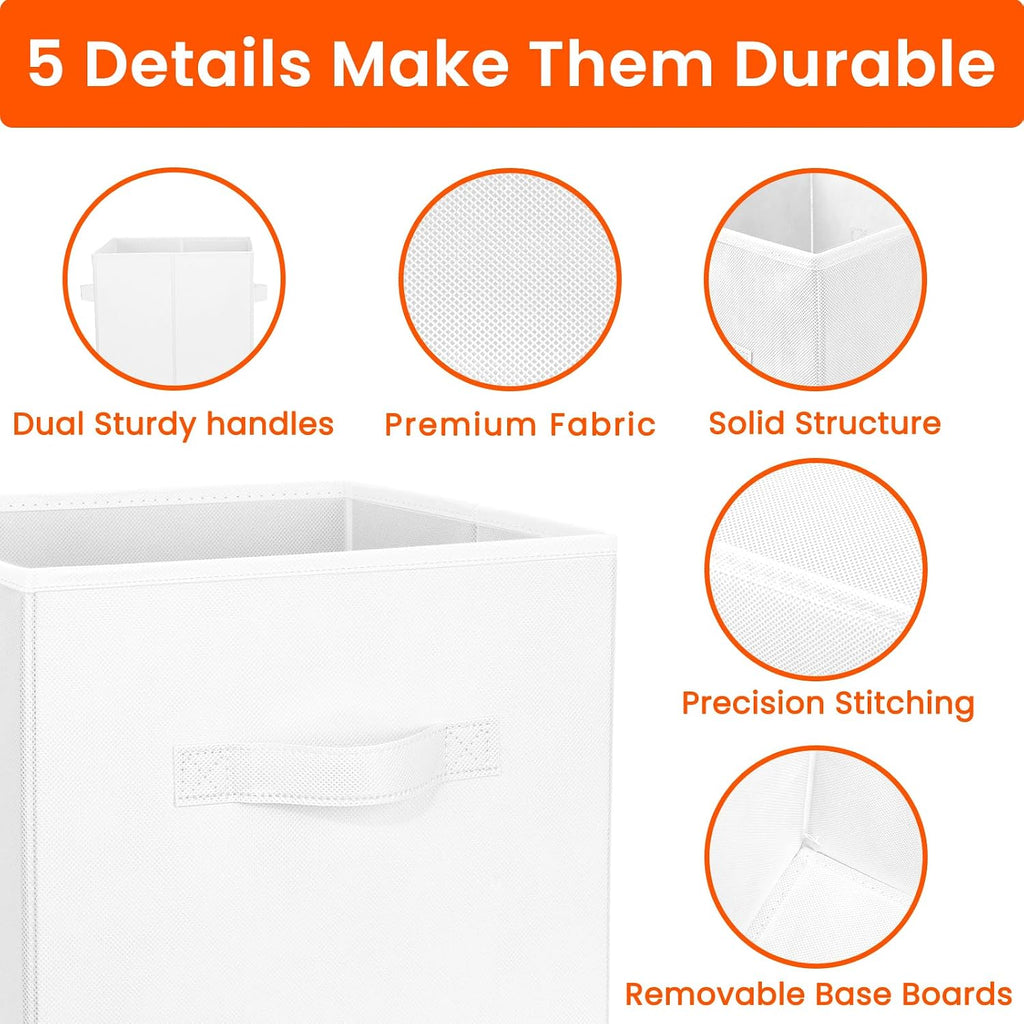 Storage Cubes, 11 Inch Cube Storage Bins for Shelves Closet Nursery Bedroom - 10 Pack Collapsible Baskets with