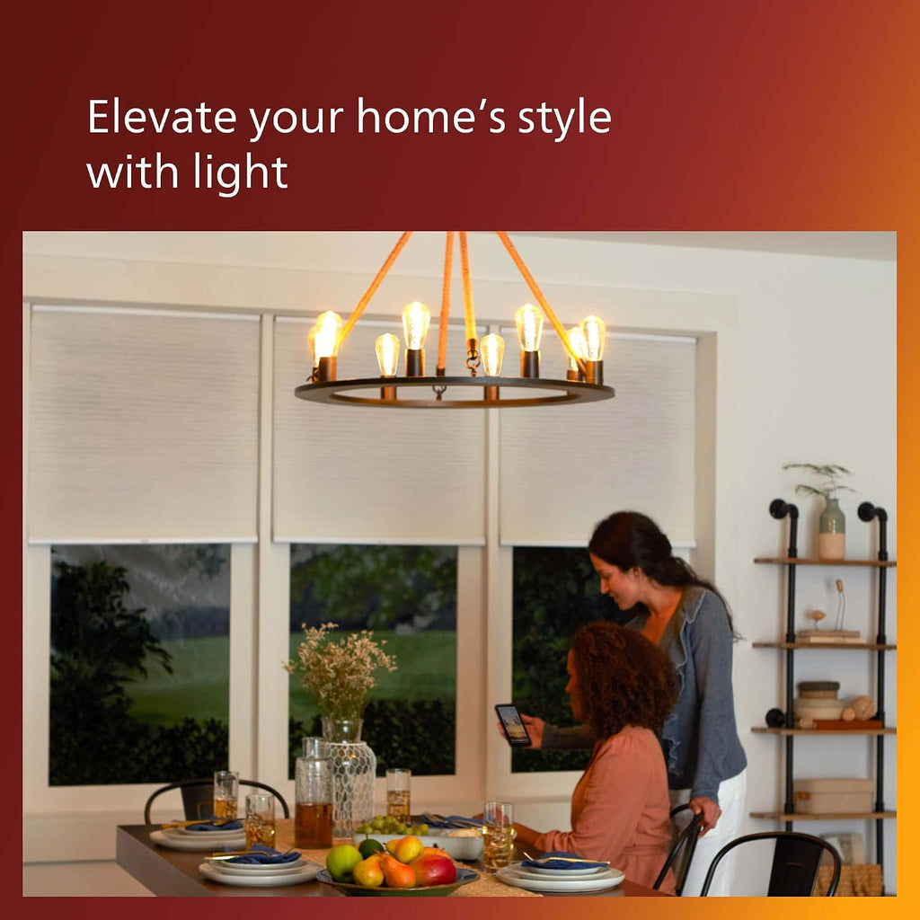 40W S19 2-Pack Vintage Edison Soft White (2700K) 400 Lumen (4.4W = 40W) Dimmable Clear Flicker-Free Light Bulbs