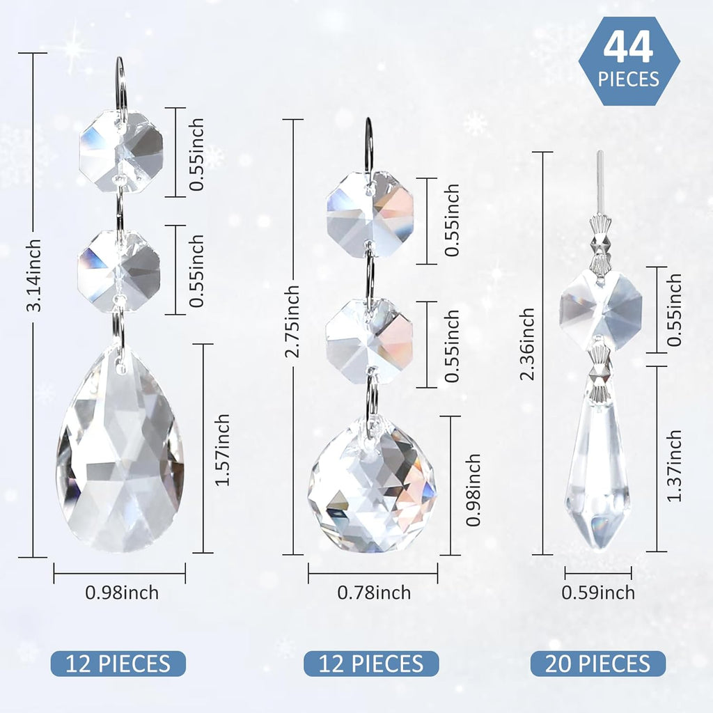 44 Pack Chandelier Crystals Replacement, 20 mm