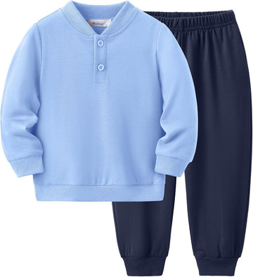 Toddler Boys Clothes Button Up Shirt and Pants Set Fall Outfits