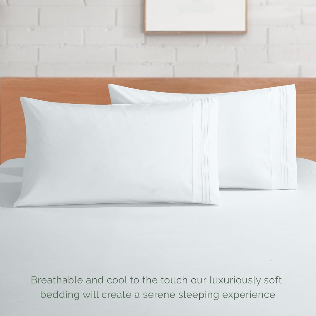 Luxury 1500 Premium Hotel Quality Microfiber 4-Piece Sheet Set - Soft, All Around Elastic 18-24 Inches Deep Fitted