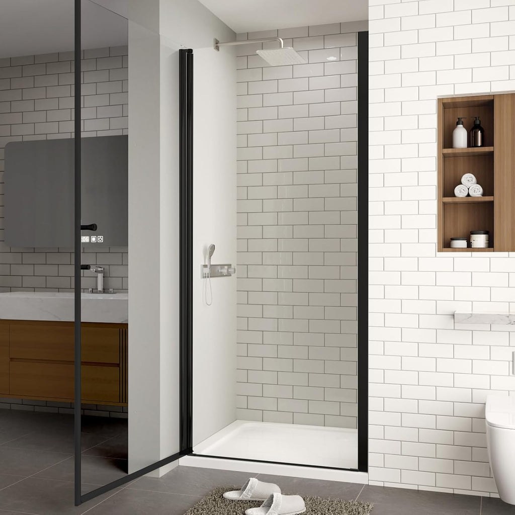 30-31.4" W x 72" H Frameless Pivot Shower Door, 1/4" (6mm) Clear SGCC Tempered Glass Shower Door