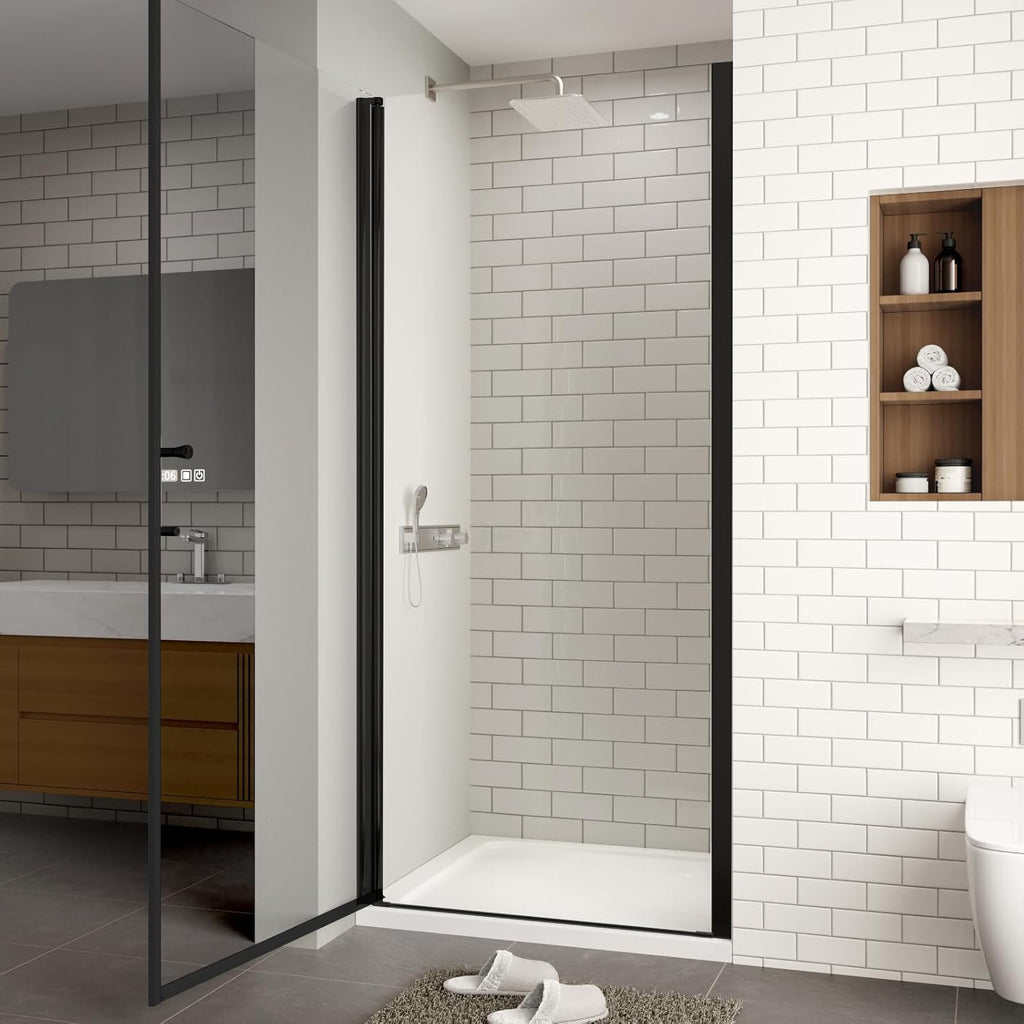 34-35.4" W x 72" H Frameless Pivot Shower Door, 1/4" (6mm) Clear SGCC Tempered Glass Shower Door