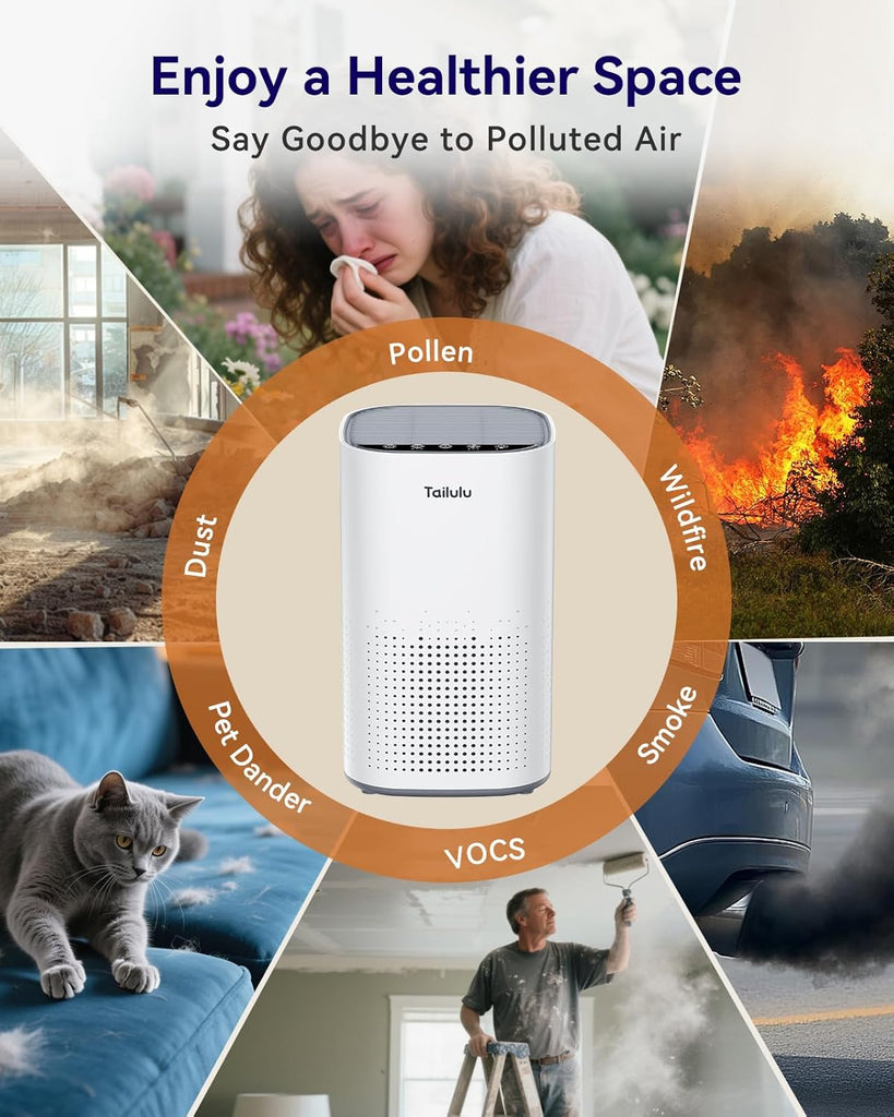 Air Purifiers for Home Large Room up to 1500ft², H13 True HEPA Air Purifier for Pets Dust Odor Smoke
