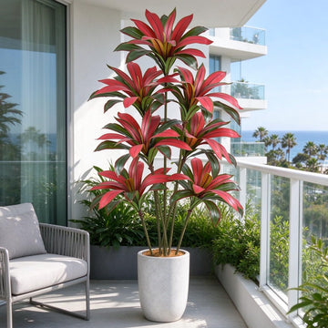 Artificial Red Dracaena Tree 6FT with 105 Leaves & 7 Heads
