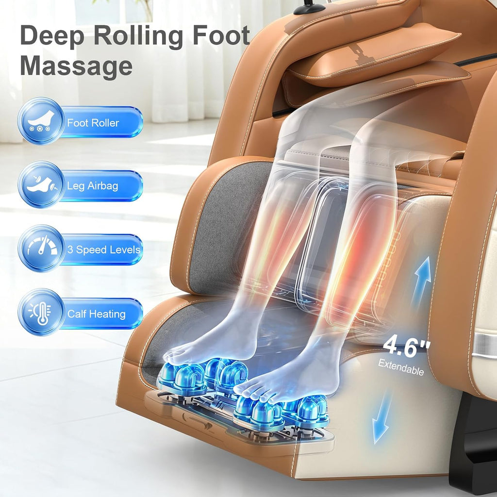 2026 SL Track Massage Chair Full Body, Zero Gravity Recliner | 12 Fix Rollers, 8 Airbags, 15 Auto Programs, Foot