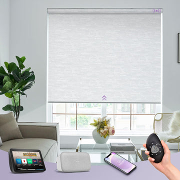 Motorized Roller Shades 100% Blackout Free Stop Window Shades Cordless Wireless Remote Control Window Roller Blinds