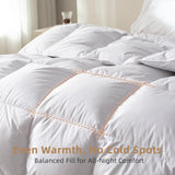 Hungarian Down Feather Fiber Comforter Queen,Hotel Style Bedding Comforter,750+ Fill Power,1200TC,10