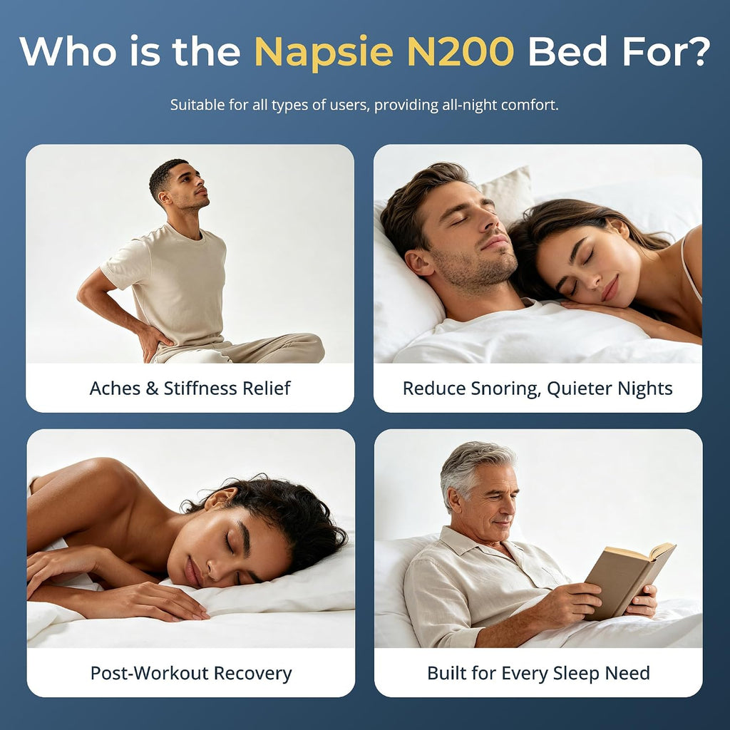 Adjustable Bed Frame Split King, Remote, Quiet Motor, Easy Assembly