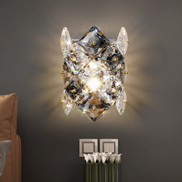 Modern Crystal Wall Sconces,Chrome Wall Light Fixtures,Luxury Indoor Wall Lamp,K9 Crystal Vanity Wall Mount