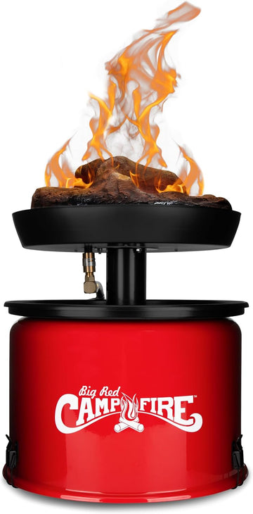 13.25 Inch Big Red Campfire Compact Outdoor Portable Tabletop Propane Heater Fire Pit Bowl for Camping, Tailgating